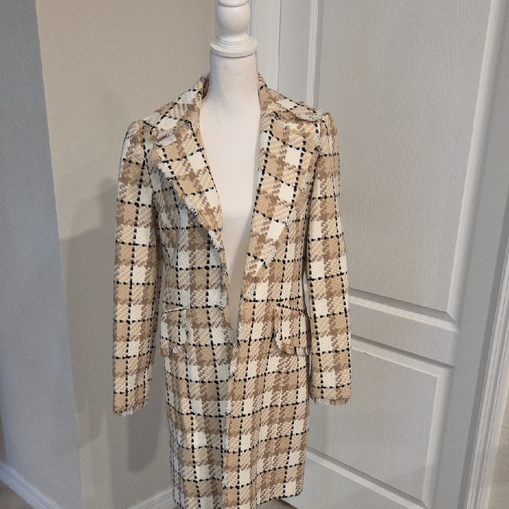 Plaid Tan Women's Coat